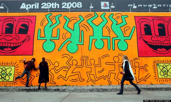 Keith Haring Street Mural Recreated In Orginal Location